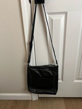 The Sak Black Leather Crossbody Bag with Adjustable Strap